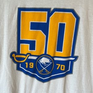 Buffalo Sabres, 50 year anniversary shirt, white, size medium